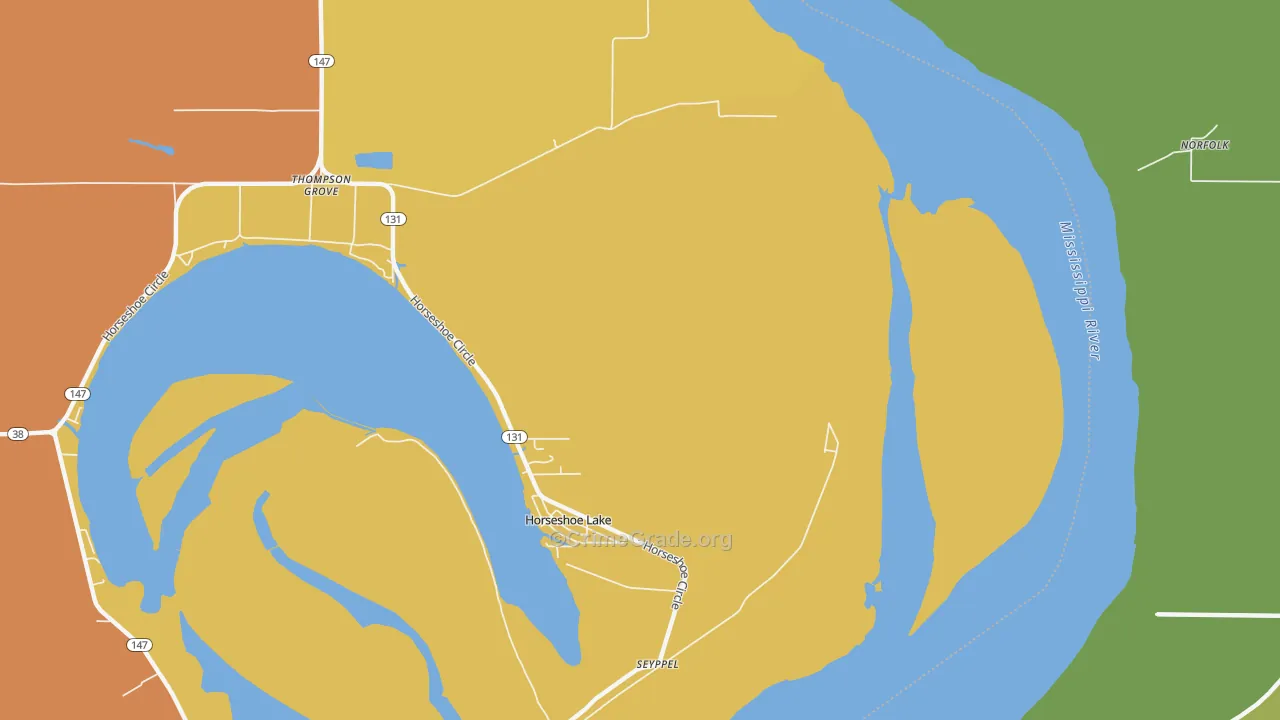Seyppel, AR Map of Robbery Rates
