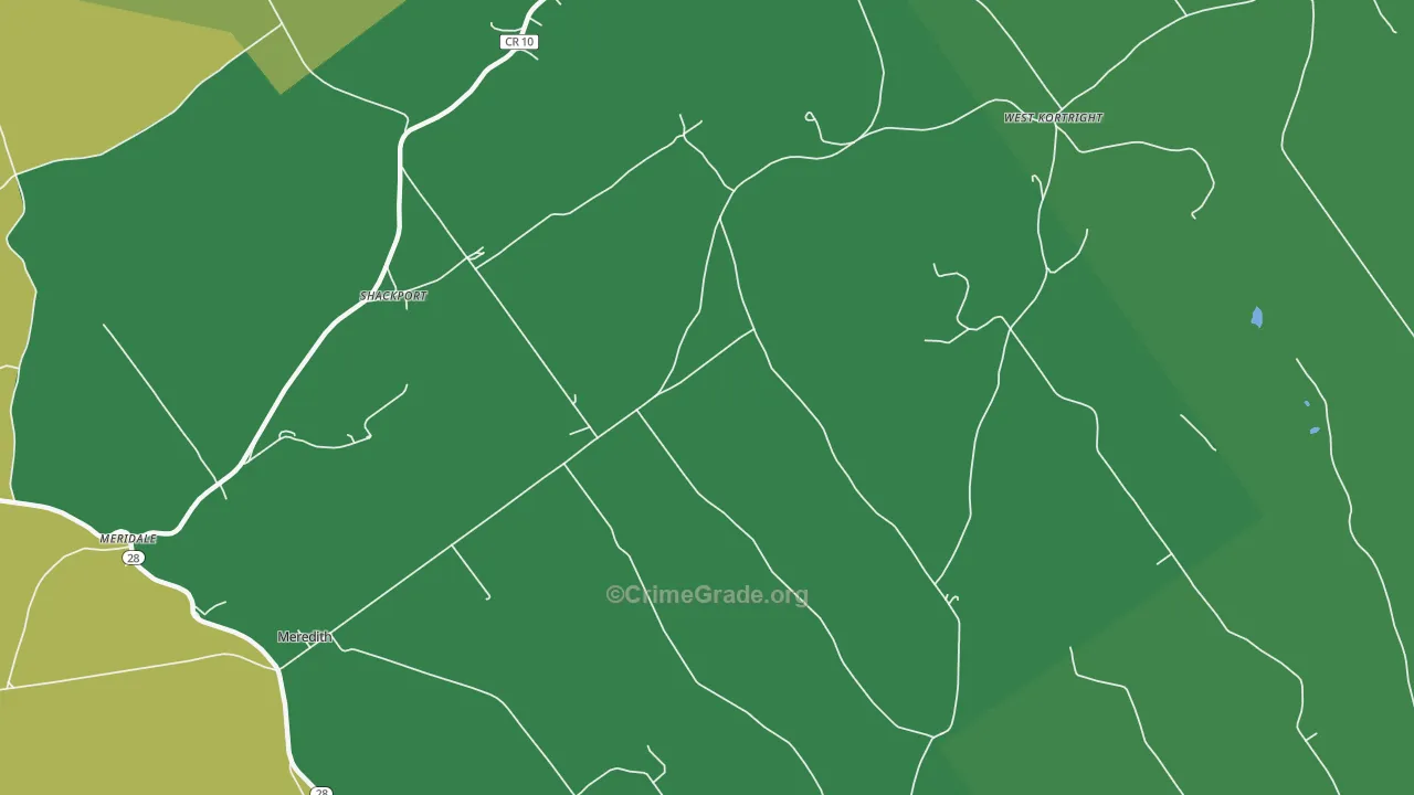 Shackport, NY Map of Robbery Rates