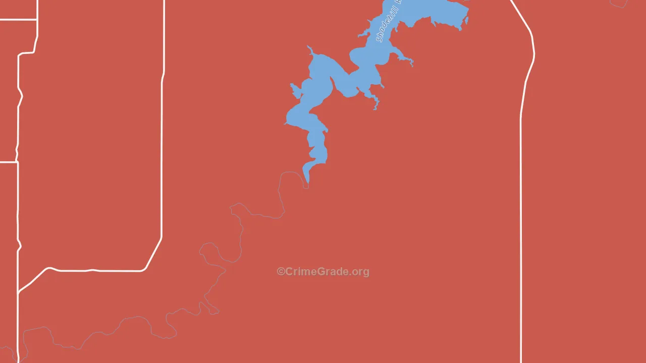 Shadehill, SD Map of Robbery Rates