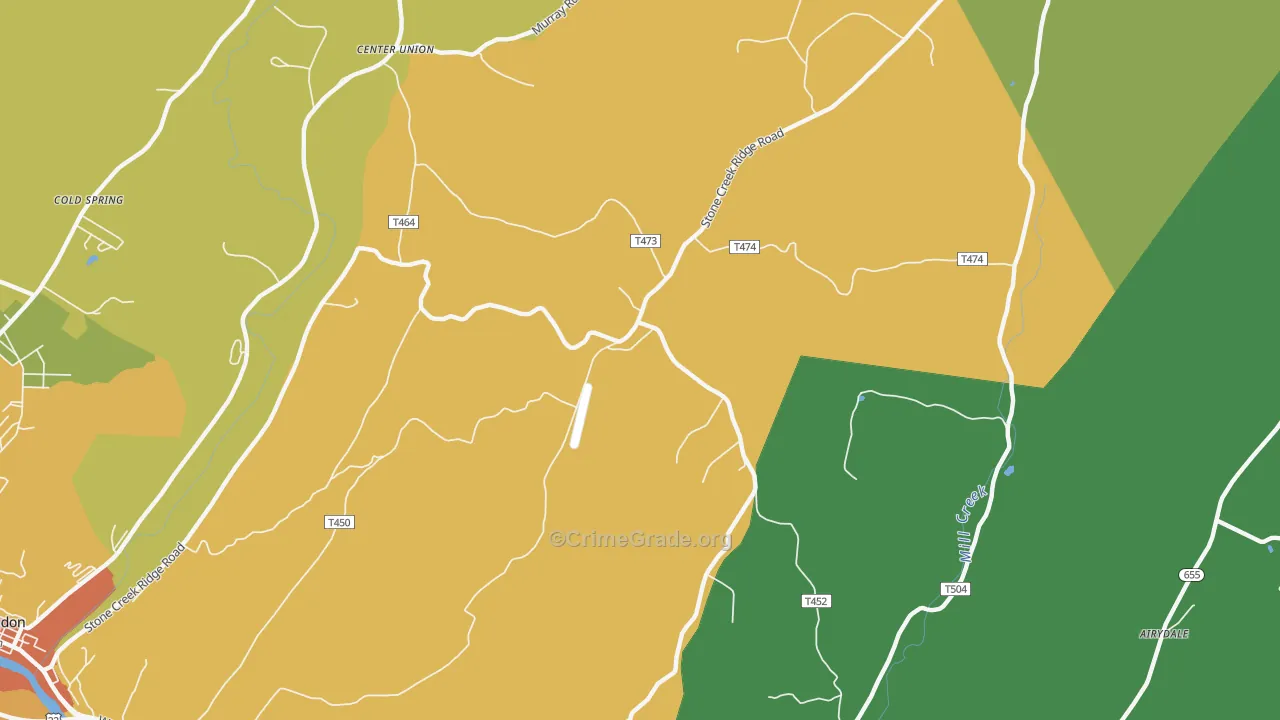 Shaffersville, PA Map of Robbery Rates