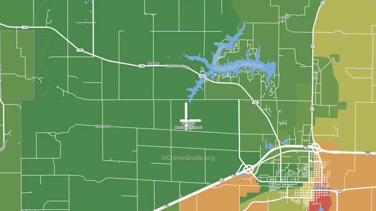 Shafter, IL Map of Robbery Rates
