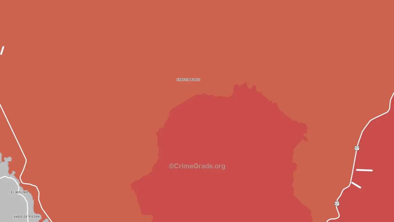 Shafter, TX Map of Robbery Rates
