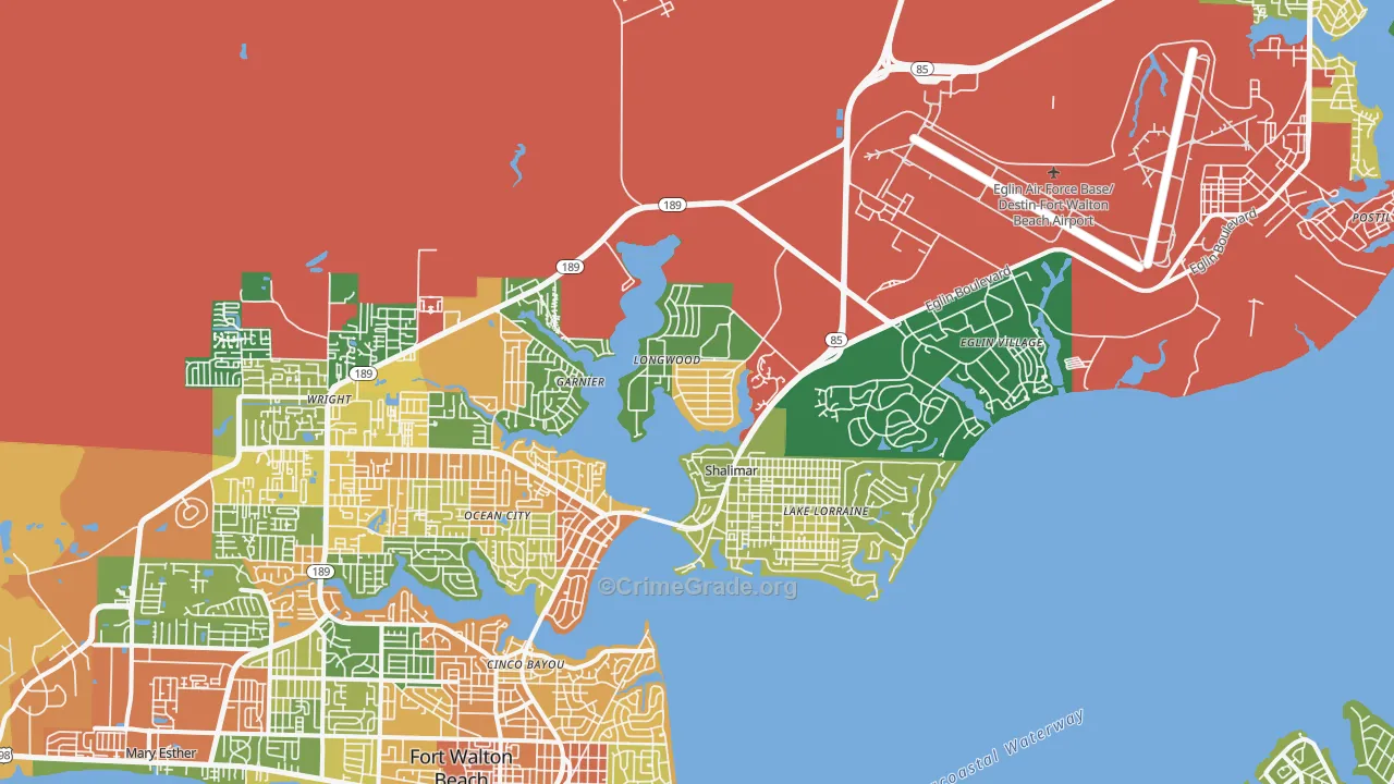Shalimar, FL Map of Robbery Rates