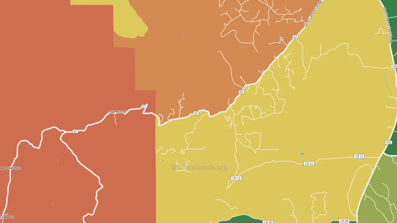 Shamballah-Ashrama, CO Map of Robbery Rates