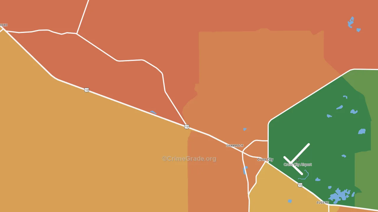 Shamrock, FL Map of Robbery Rates
