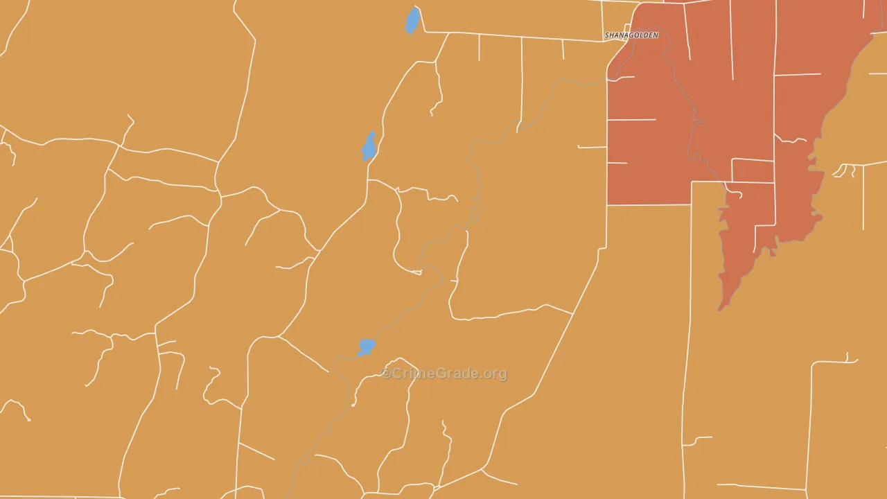 Shanagolden, WI Map of Robbery Rates