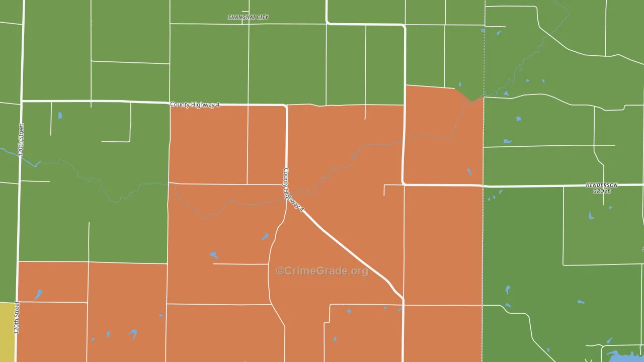 Shanghai City, IL Map of Robbery Rates
