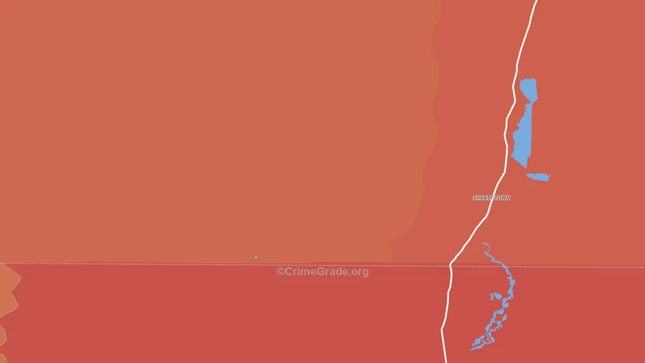Shanty Town, NV Map of Robbery Rates