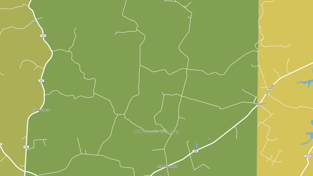 Sharon Grove, KY Map of Robbery Rates