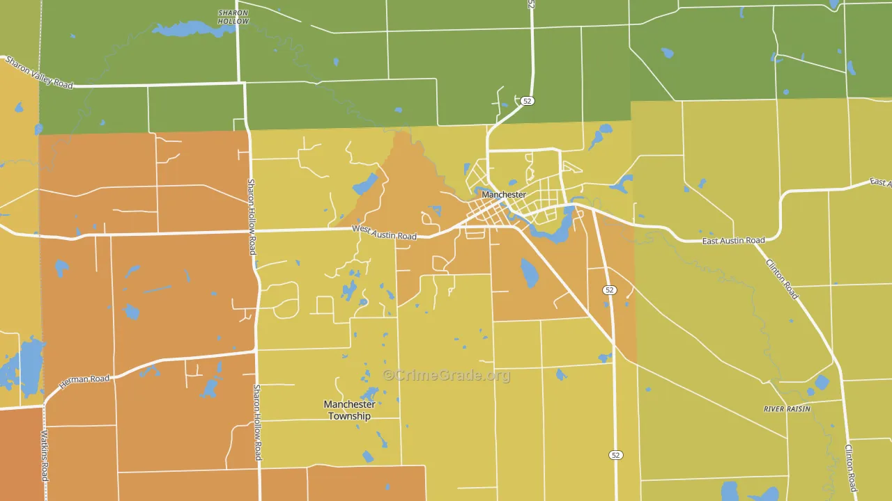 Sharon Hollow, MI Map of Robbery Rates