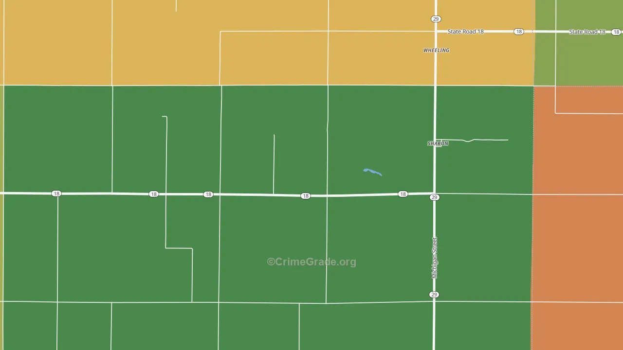 Sharon, IN Map of Robbery Rates