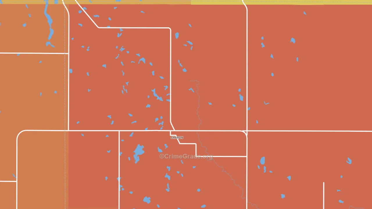 Sharon, ND Map of Robbery Rates