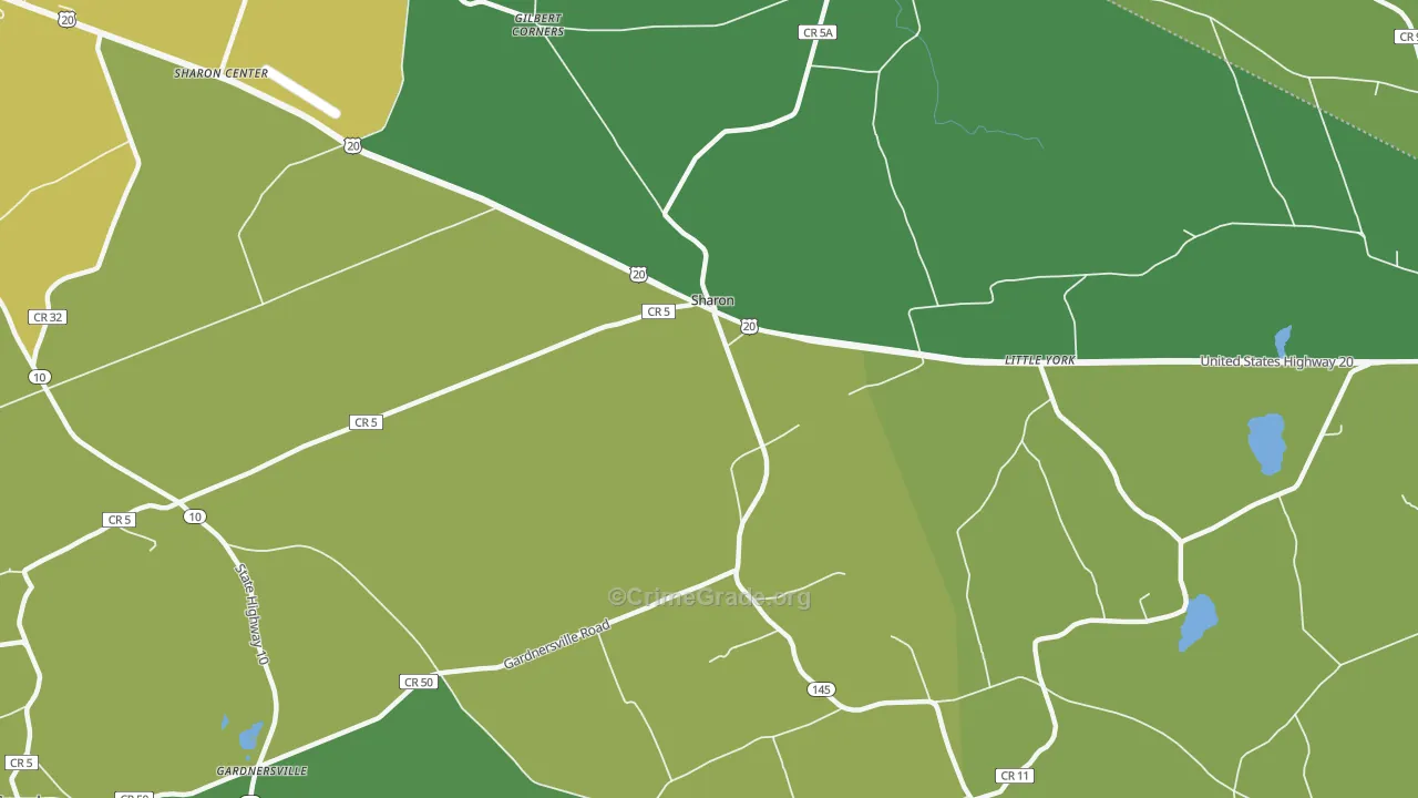 Sharon, NY Map of Robbery Rates