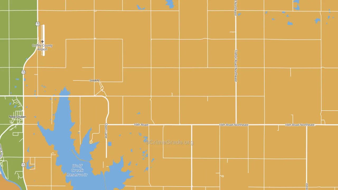 Sharpe, KS Map of Robbery Rates