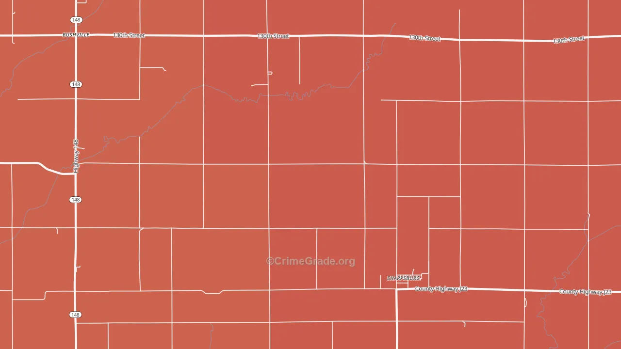 Sharpsburg, IA Map of Robbery Rates
