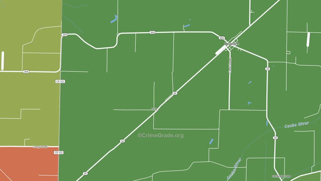 Sharum, AR Map of Robbery Rates