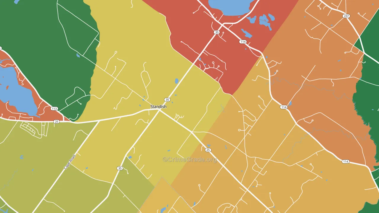 Shaw Mills, ME Map of Robbery Rates