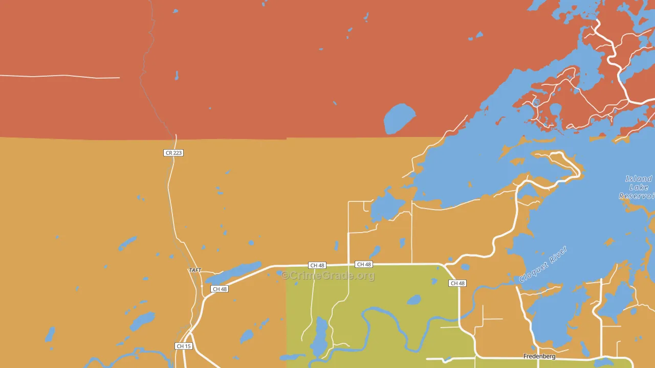 Shaw, MN Map of Robbery Rates