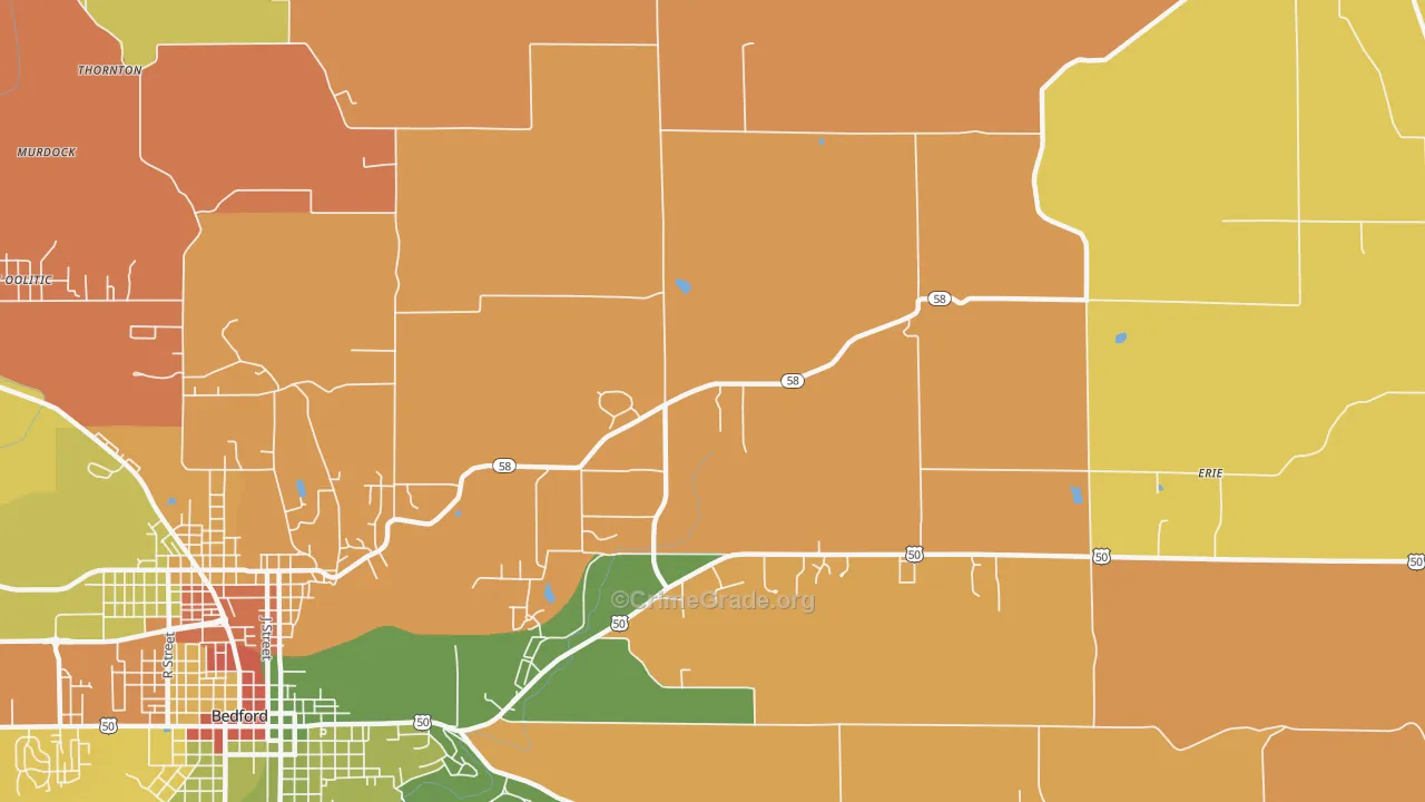 Shawswick, IN Map of Robbery Rates