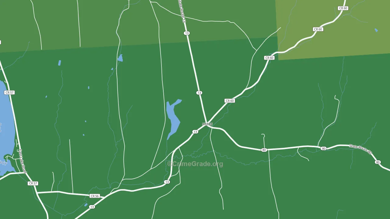 Sheds, NY Map of Robbery Rates