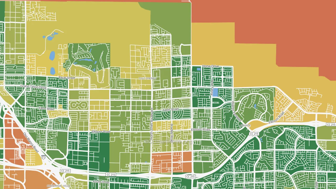 Sheep Mountain, Las Vegas, NV Map of Robbery Rates