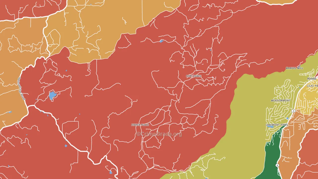 Sheep Ranch, CA Map of Robbery Rates