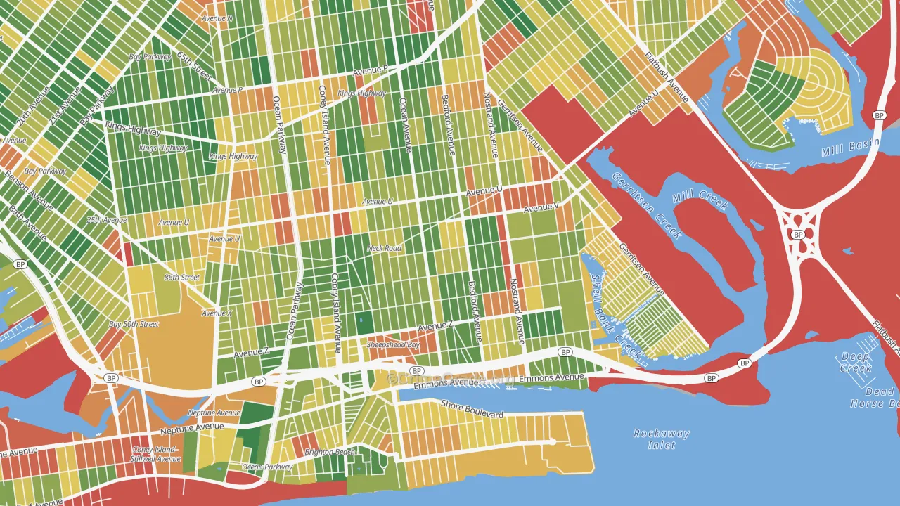 Sheepshead Bay, Brooklyn, NY Map of Robbery Rates