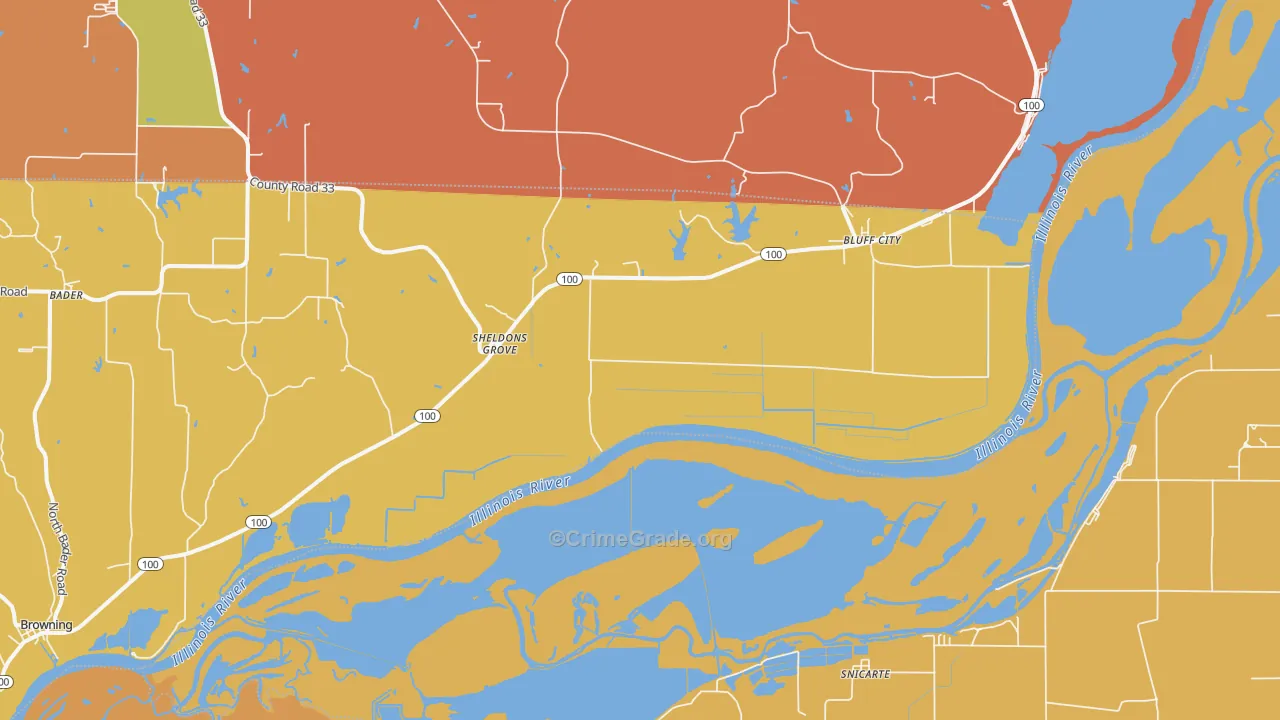 Sheldons Grove, IL Map of Robbery Rates