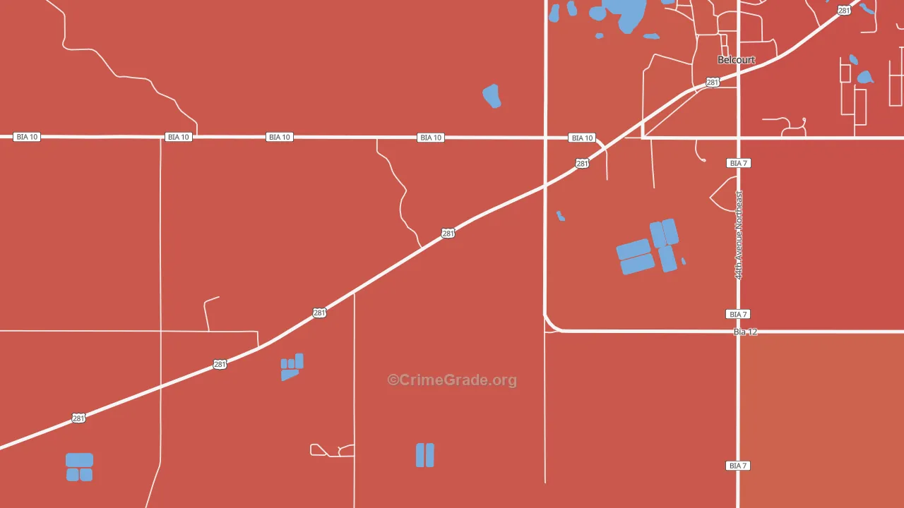 Shell Valley, ND Map of Robbery Rates