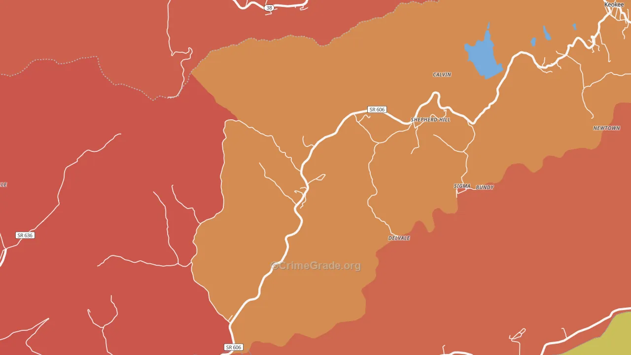 Shepherd Hill, VA Map of Robbery Rates