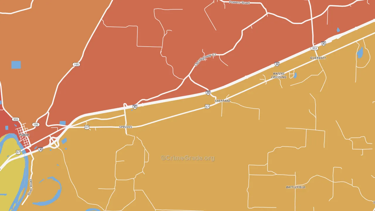 Sheppard, AR Map of Robbery Rates
