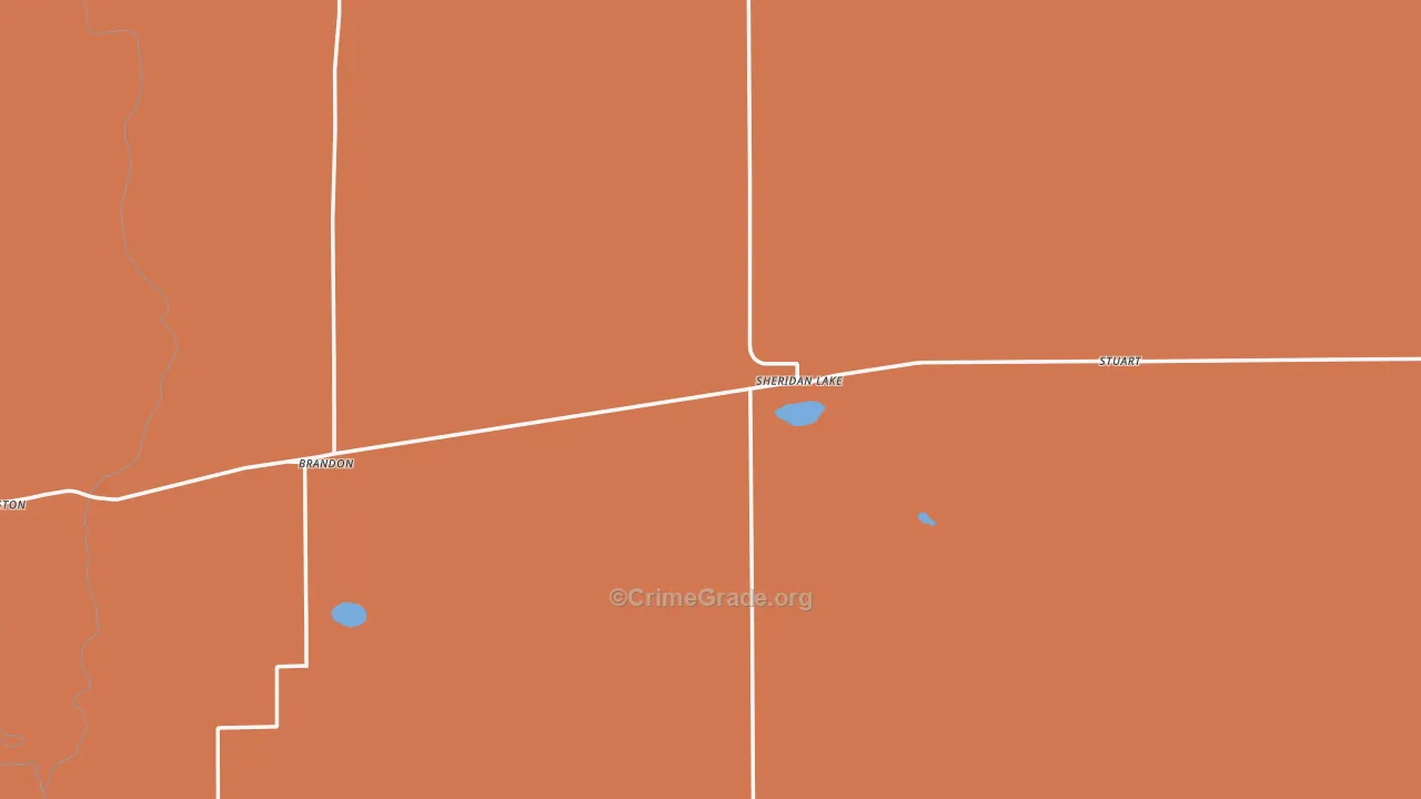 Sheridan Lake, CO Map of Robbery Rates