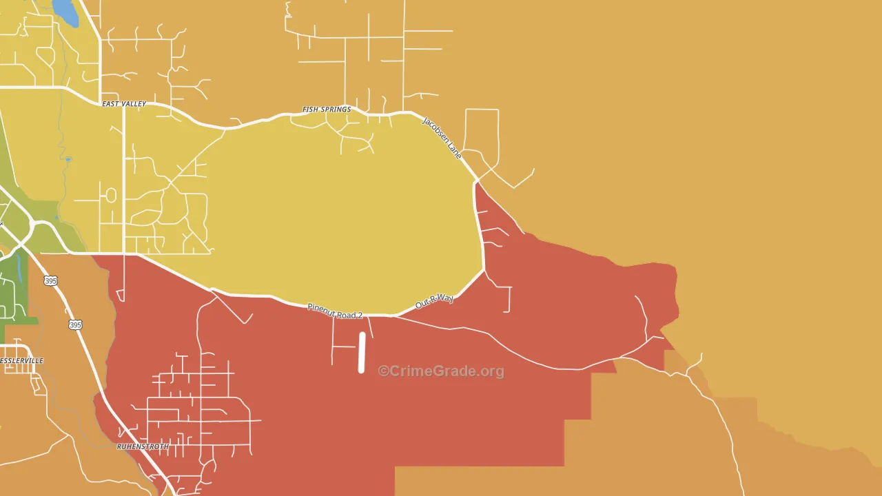 Sheridan, NV Map of Robbery Rates