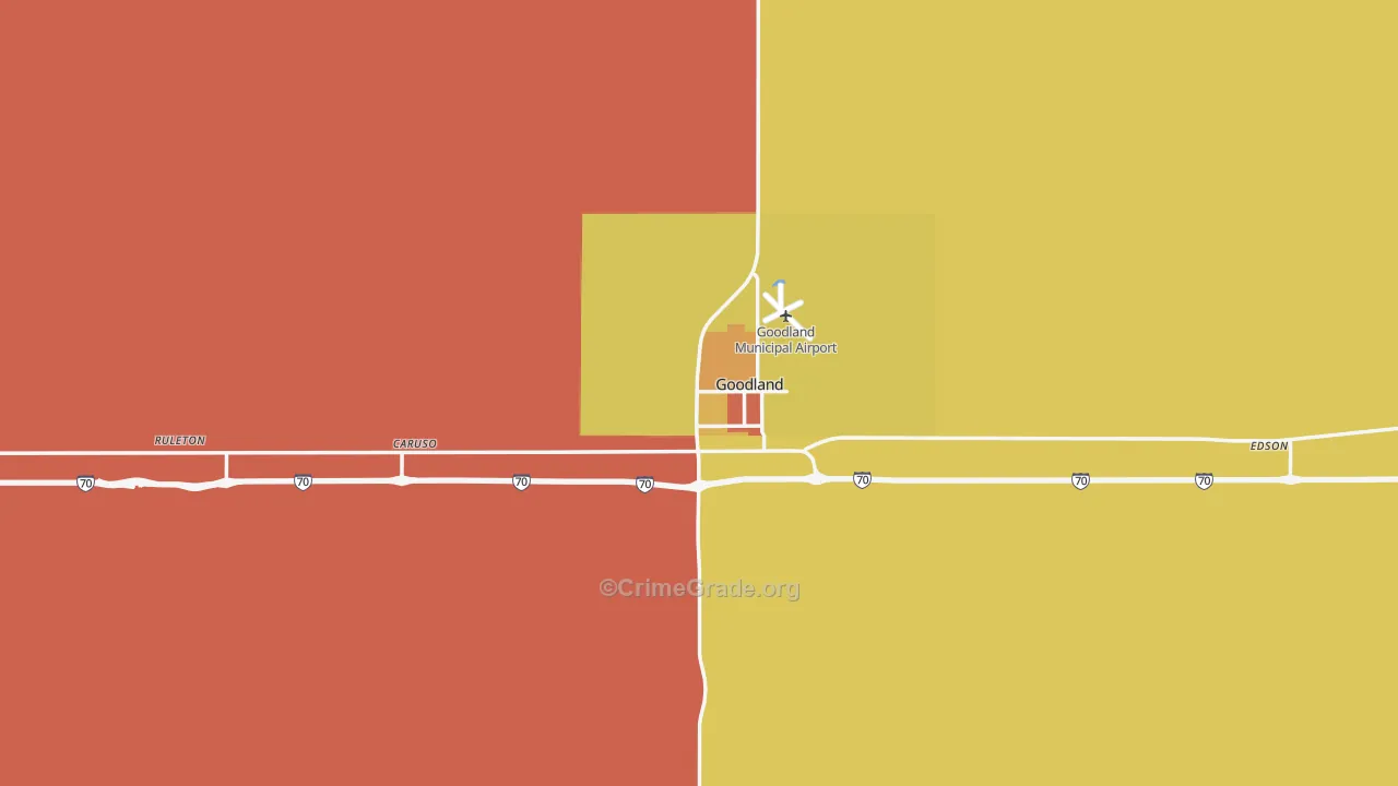 Sherman County, KS Map of Robbery Rates