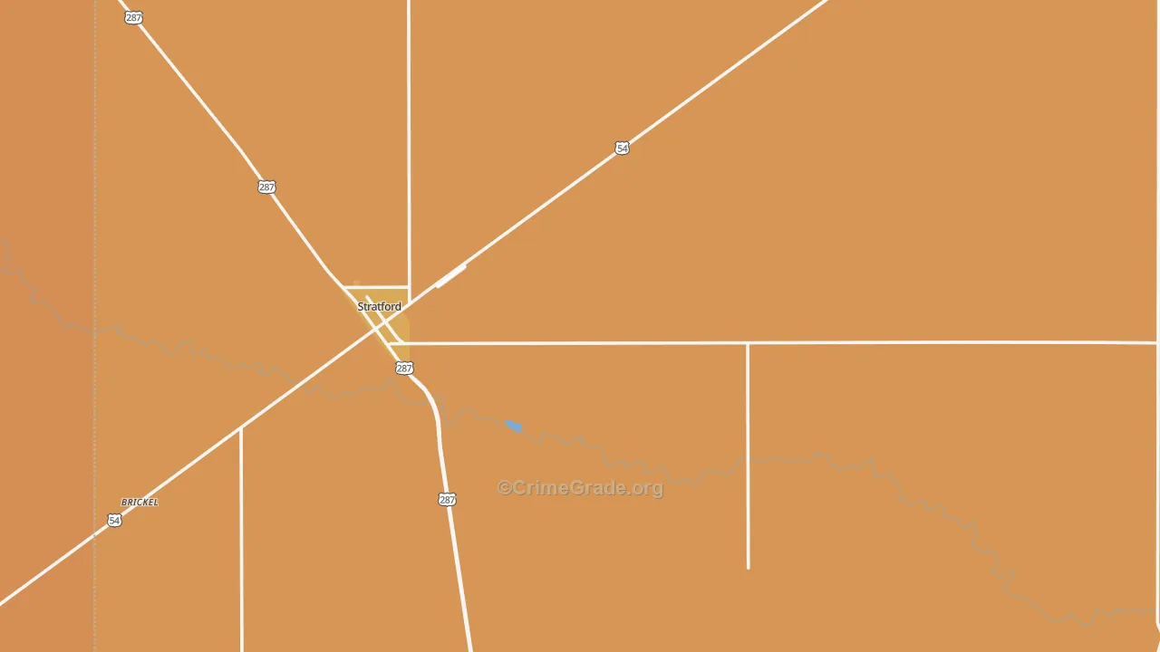 Sherman County, TX Map of Robbery Rates