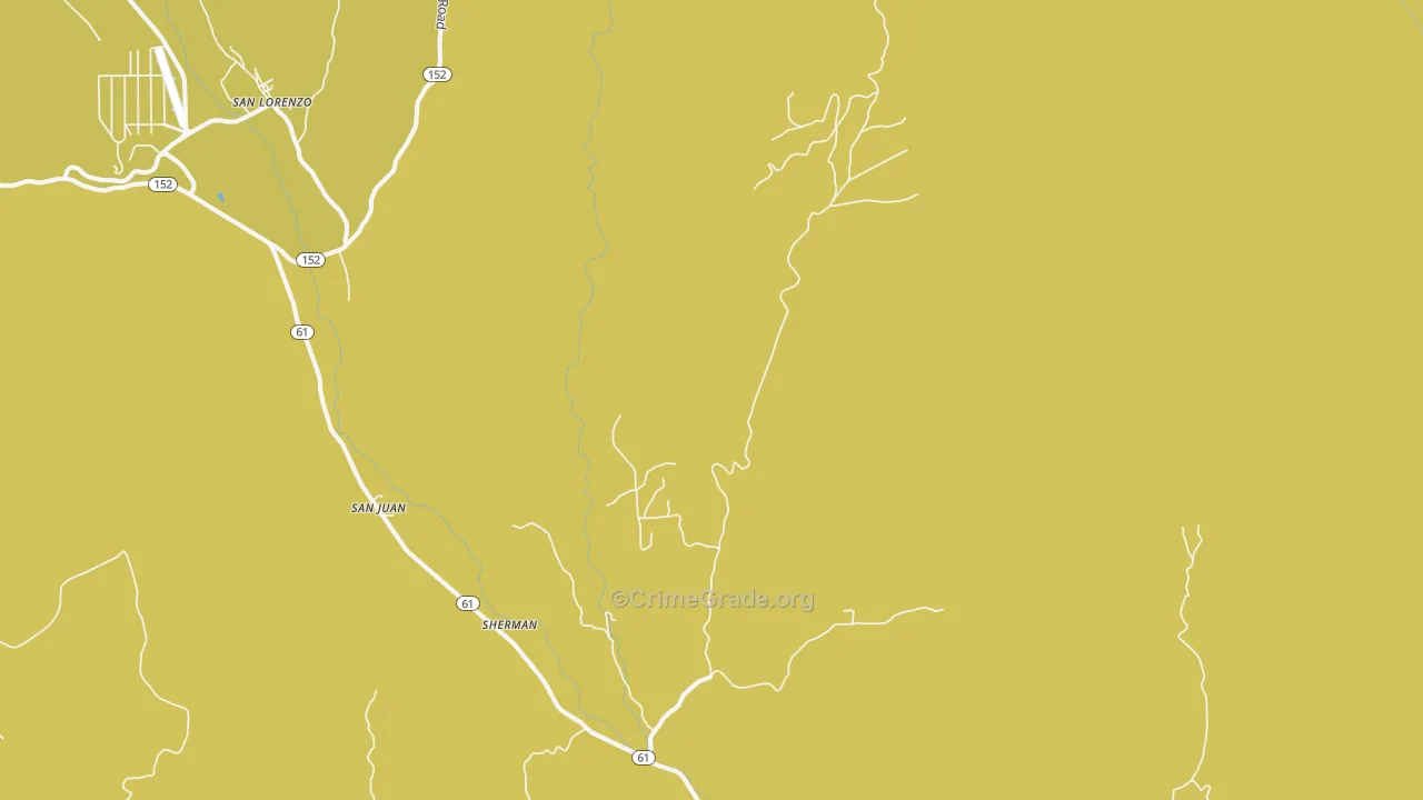Sherman, NM Map of Robbery Rates