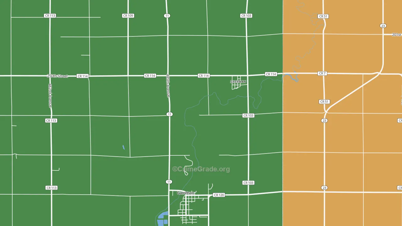 Sherman, SD Map of Robbery Rates