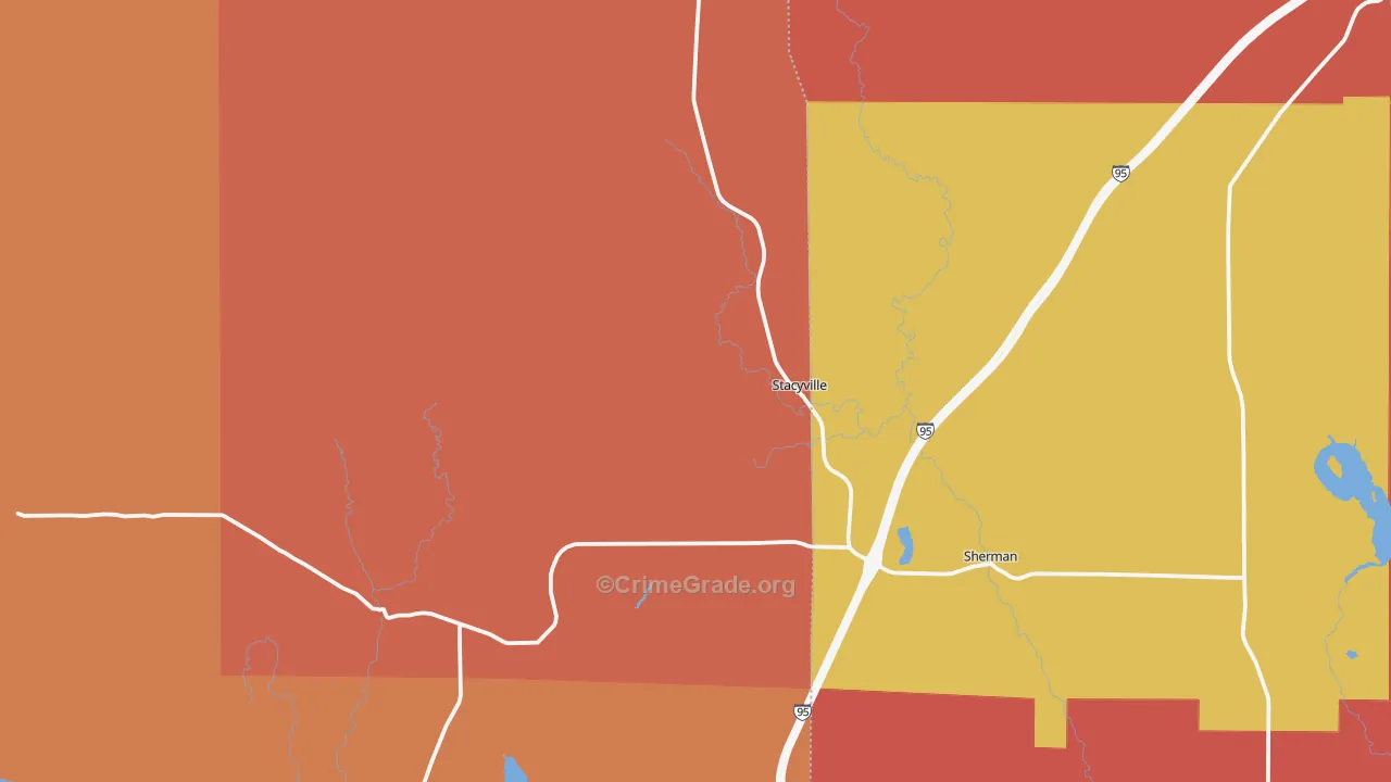 Sherman Station, ME Map of Robbery Rates