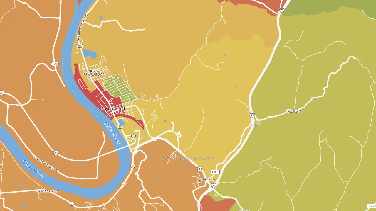 Sherman, WV Map of Robbery Rates