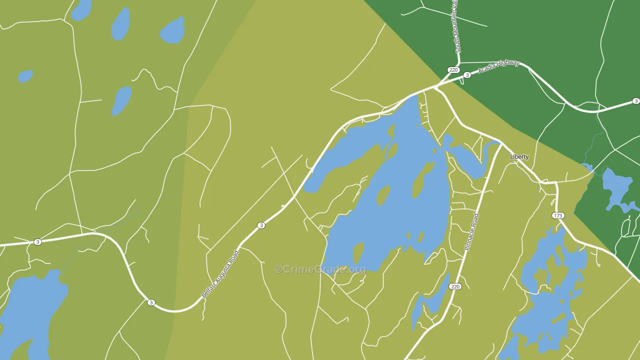 Shermans Corner, ME Map of Robbery Rates