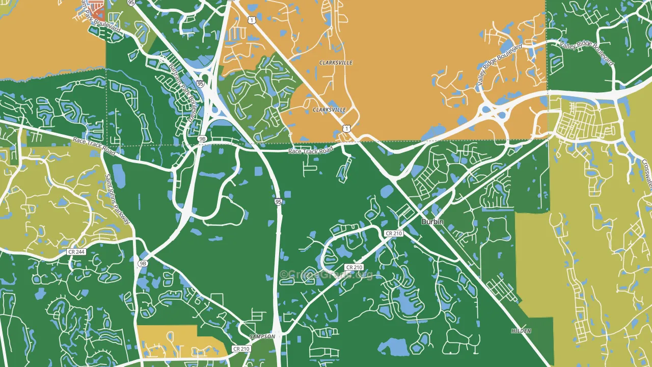 Sherwood Forest, FL Map of Robbery Rates