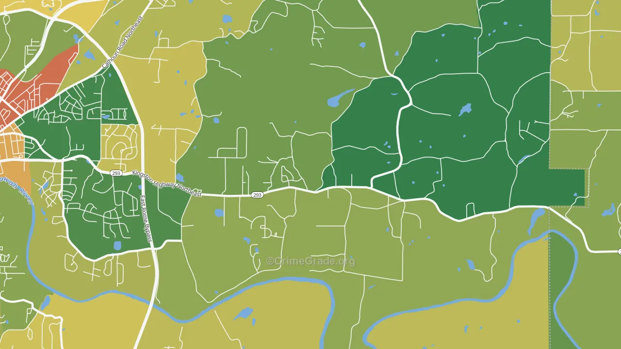 Sherwood Forest, GA Map of Robbery Rates