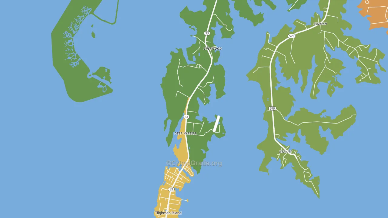 Sherwood, MD Map of Robbery Rates