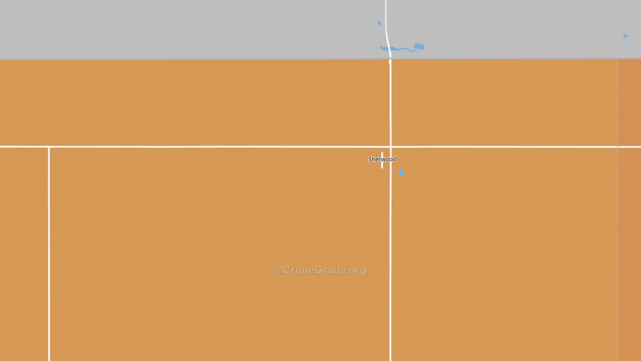Sherwood, ND Map of Robbery Rates