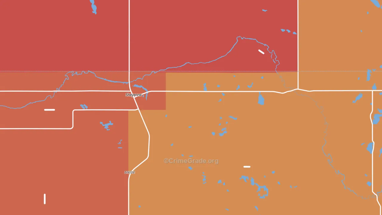 Sheyenne, ND Map of Robbery Rates