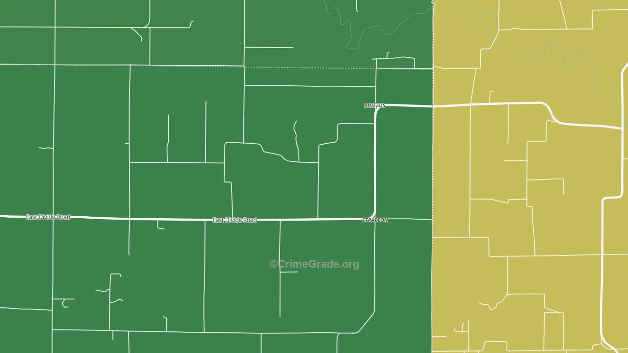 Shields, IL Map of Robbery Rates