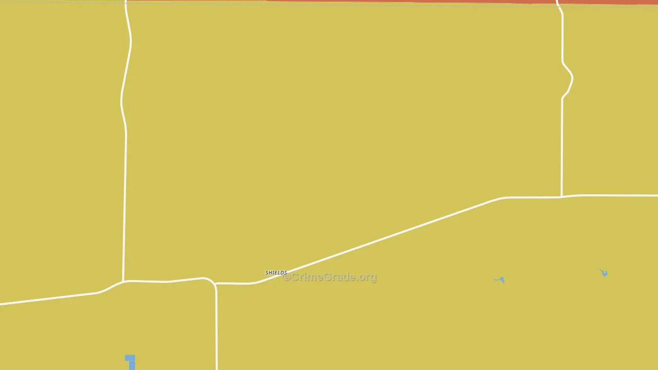 Shields, KS Map of Robbery Rates