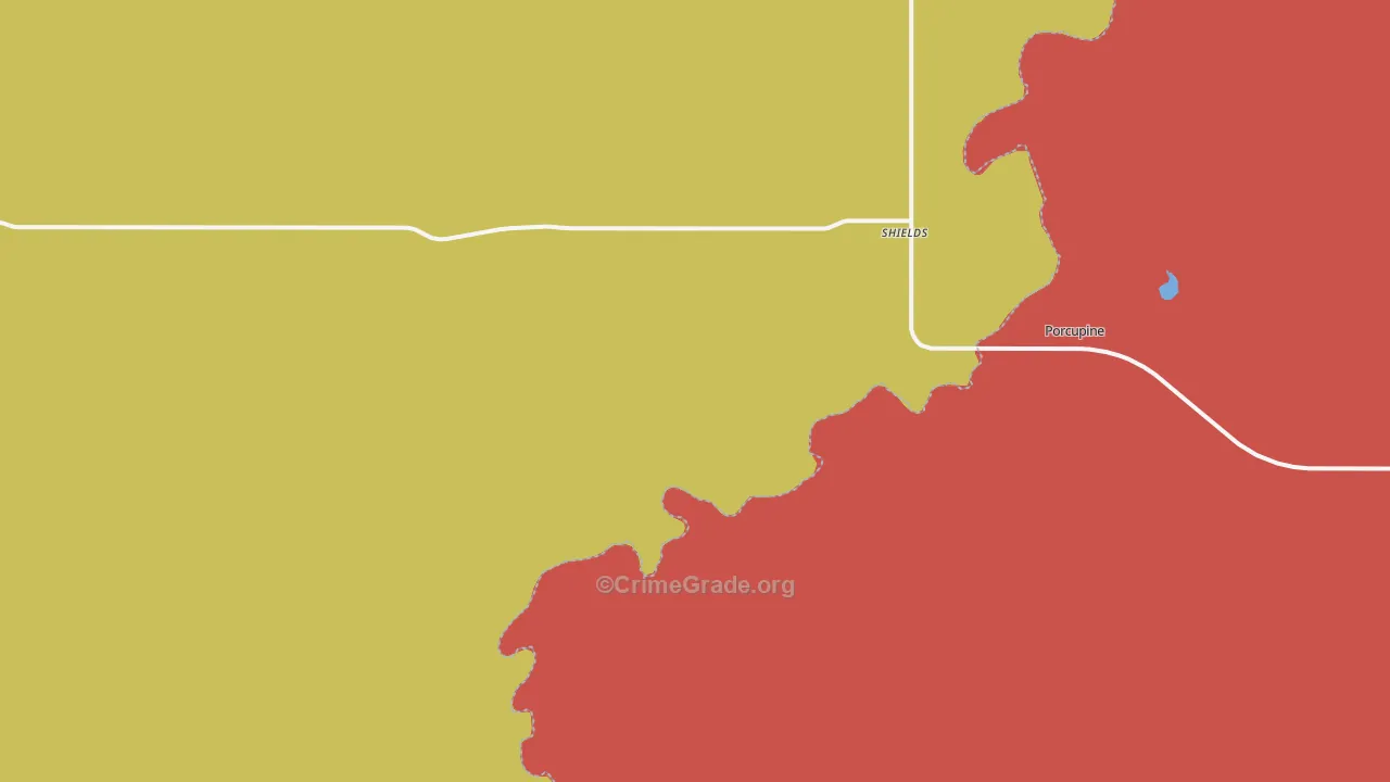 Shields, ND Map of Robbery Rates