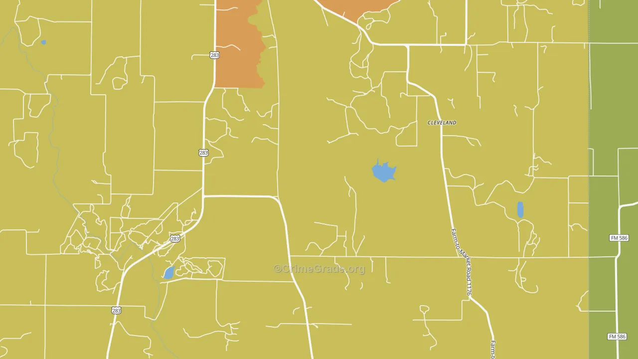 Shields, TX Map of Robbery Rates