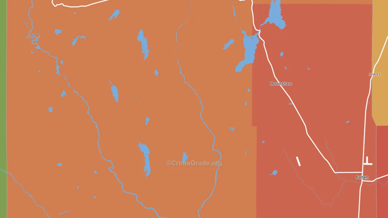Shin Pond, ME Map of Robbery Rates